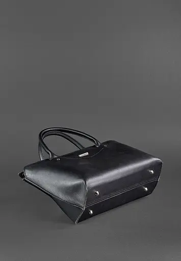 Жіноча шкіряна сумка Midi чорна - фото 5