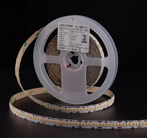 LED Стрічка 19,2W 240LED 3000K 1600LM IP20 24V KLOODI KD2835-240-19.2W-3К-24V - фото 1