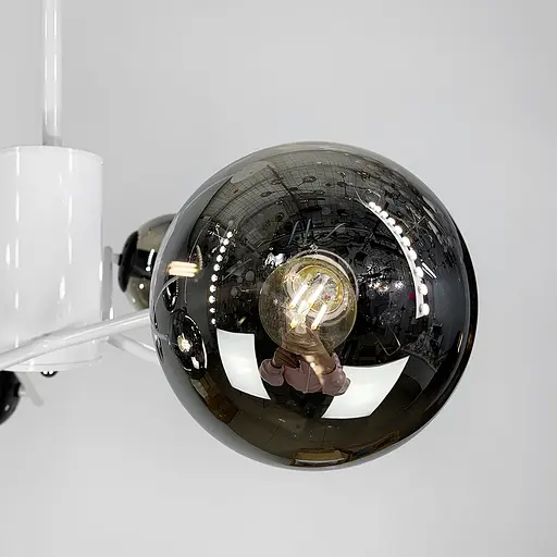 Потолочная люстра на 6 плафонов в белом корпусе Line.F 2005/6 WH+BK - фото 5