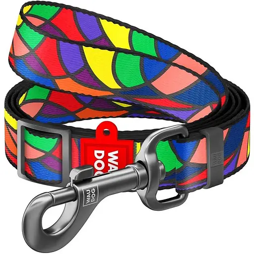 Повідець для собак Waudog Nylon нейлоновий, малюнок "Вітраж", регульований
