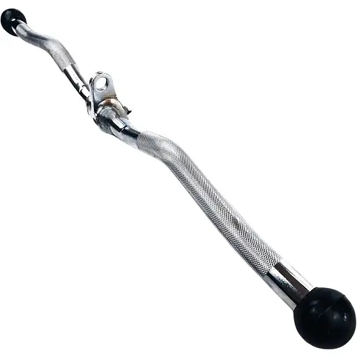 Ручка для верхньої тяги York Fitness 71см W подібна з гумовими наконечниками, хром