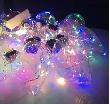 Гірлянда штора лампочки Серце 3х1.5м 150 лед (10 ниток по 8 см) мідний провід Мульти - фото 5