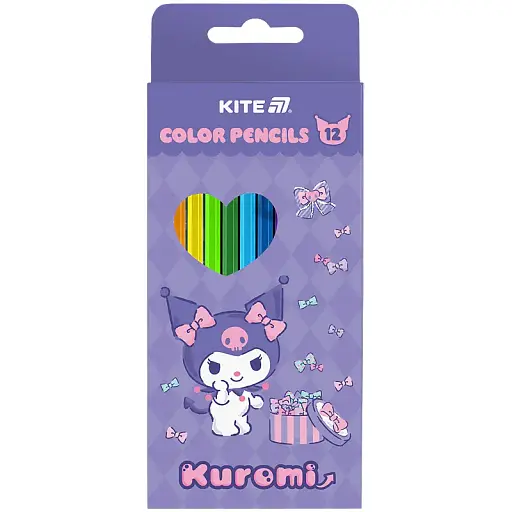 Олівці кольорові тригранні Kite Kuromi 12 шт. (HK25-051-2)