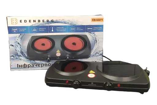 Плита двухкомфорочная инфракрасная Edenberg EB-62271 электрическая кухонная настольная - фото 2