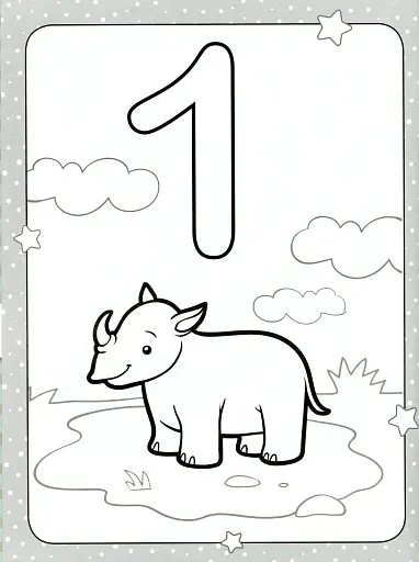 Розмальовка для найменших. Розфарбуй цифри - фото 3