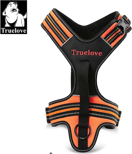 Світловідбивна шлейка для собак Truelove з ручкою, розмір S, М'який жилет для домашніх тварин без витягування, міцний зовнішній