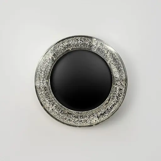 Стельовий чорний світильник із текстурною акриловим розсіювачем Ø 46 см | Line F | Арт. MJ316-500 BK+CL - фото 6