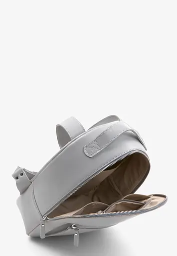 Кожаный рюкзак Groove M серый краст - фото 5