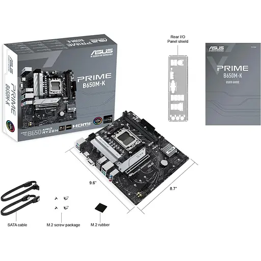 Материнская плата Asus Prime B650M-K sAM5 B650 2xDDR5 M.2 HDMI D-Sub mATX - фото 2