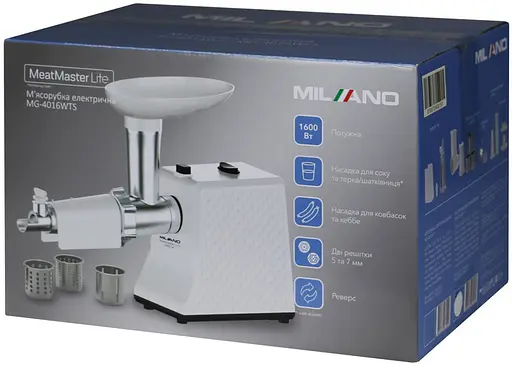 М`ясорубка MILANO MG-4016WTS - фото 8