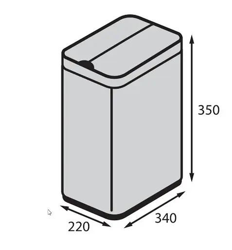 Мусорное ведро сенсорное прямоугольное Koer TC-020112-02 12 л нержавейка (KR5582)  - фото 4