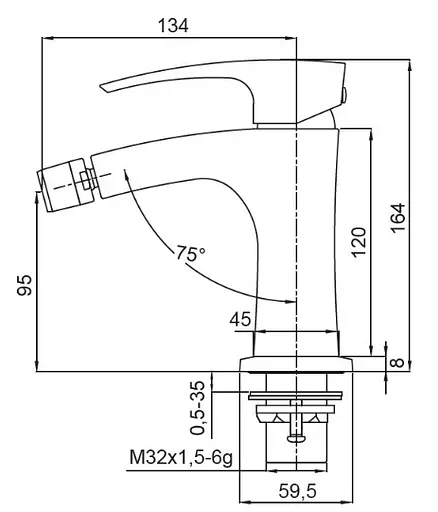 Змішувач для біде Koer KB-20007-04 KR5158 Білий матовий - фото 2