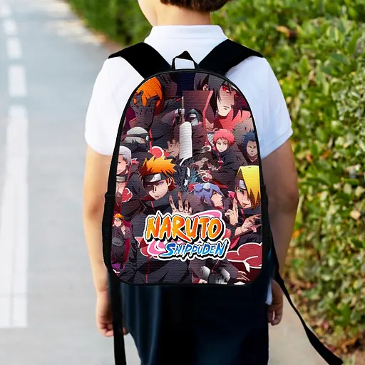 Рюкзак детский Аниме Наруто Акацуки, 34х27см, городской ранец для мальчика с принтом (00332)