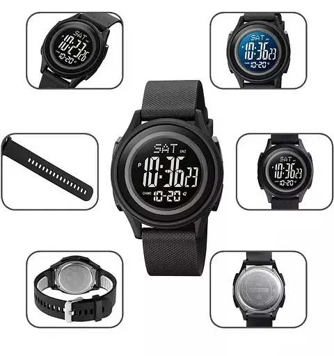 Чоловічий спортивний наручний годинник Skmei 1893 (Чорний з чорним циферблатом) - фото 9