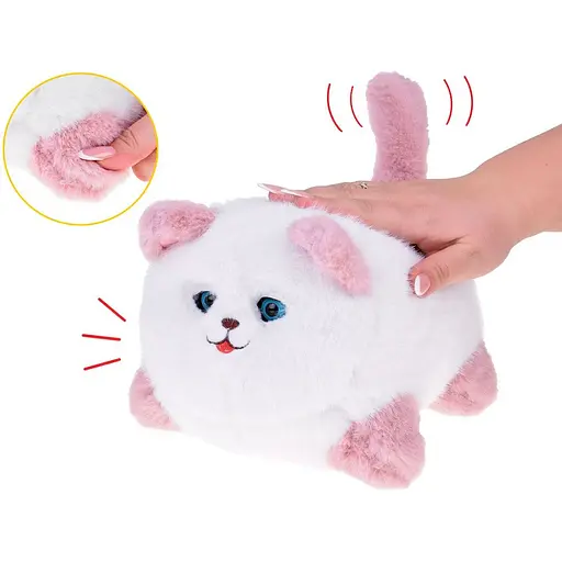 Интерактивная мягкая игрушка AiDA Smart Blinking Cat бело-розовая (AD54081) - фото 12