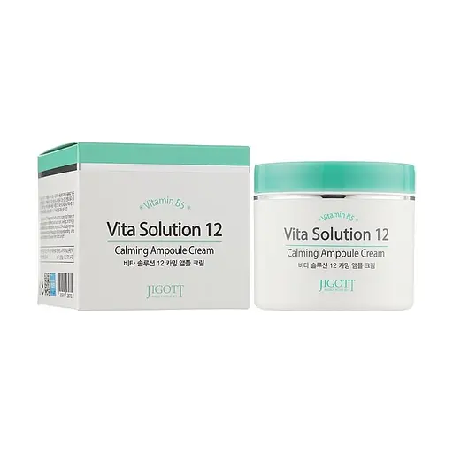 Успокаивающий крем для лица Vita Solution 12 Calming Ampoule Cream Jigott 100 мл - фото 2