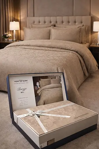 Комплект постільної  білизни євро 200х220  Premium сатин бежевий TC303376159