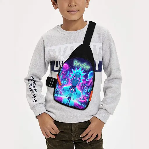 Сумка через плече дитяча Рік і Морті 29х17 см сумка слінг для хлопчика (02158)