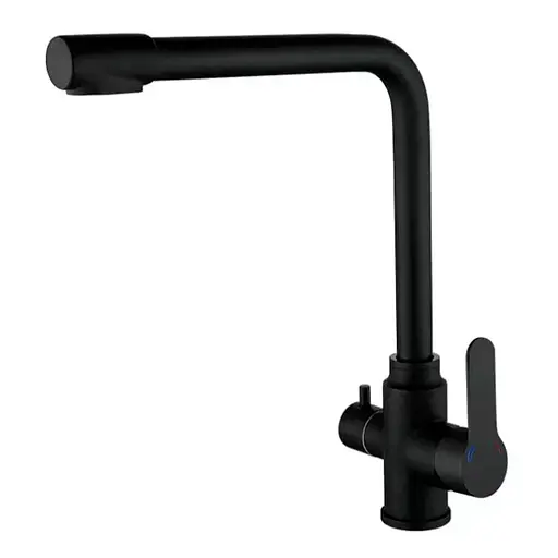 Змішувач для кухні на дві води Zerix DAX-021 Black ZX4825 Чорний матовий - фото 1