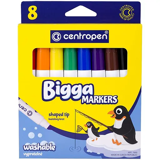 Набор фломастеров Centropen Bigga 7650, 8 шт. (7650/08)