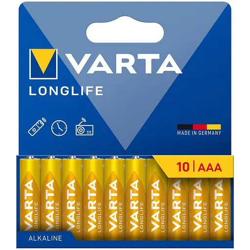 Батарейки Varta Longlife Alkaline AAA 10 шт. (4103101761) - фото 1