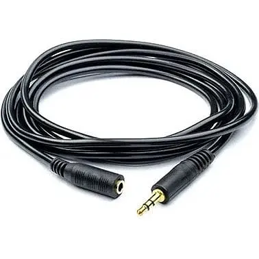 Кабель штекер TCOM папа 3.5 гнездо мама 3.5 витой 2 м черный - фото 1