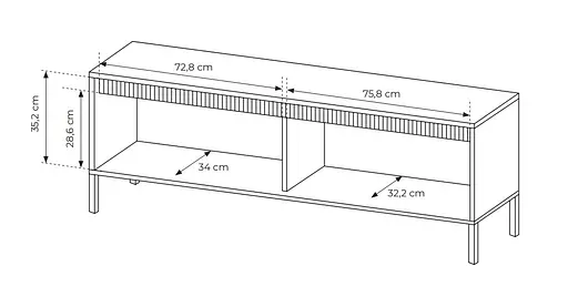 Тумба під телевізор Perfect Home Сенсо / Senso 2-дверна 2D/153 Беж (PFH-091109) - фото 4