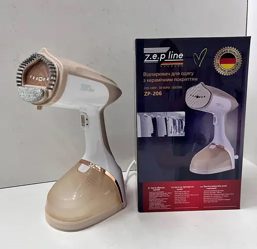 Ручний вертикальний відпарювач Zepline ZP-206 з керамічним покриттям 3000 Вт для одягу 4500 мл Бежевий - фото 9