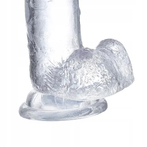 Фалоімітатор Glazed With Balls 22 см (прозорий) - фото 4
