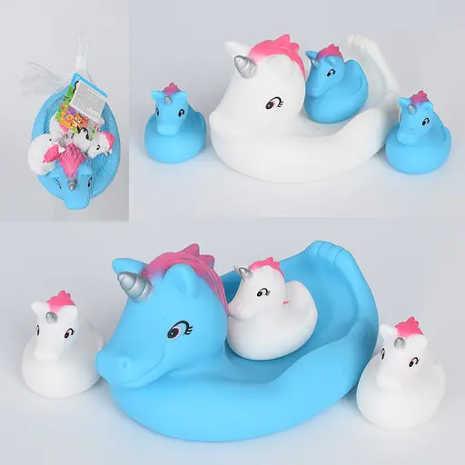 Игрушка для купания единорог, 1 шт. 17 см, 3 шт. 5.5 см, 378 (в ассортименте) - фото 2