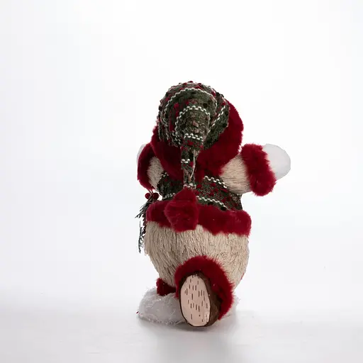 Новорічна фігурка Сніговик з шишкою 19×17×40 см Yiwu CR-4-16 - фото 3