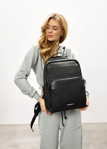 Жіночий рюкзак Sambag Zard MOD чорний 40 х 28 х 14 см (25438164) - фото 2