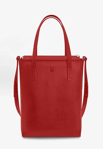 Шкіряний шоппер Nancy червоний - фото 2