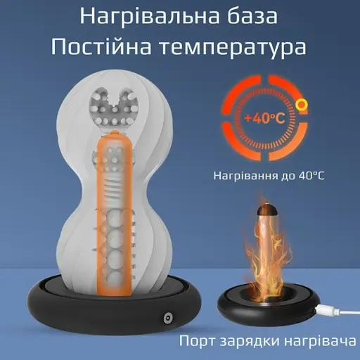 Мастурбатор I'MCUM Hot Squeeze з підігрівом та віброкільцем Білий (IM-FJB222) - фото 8