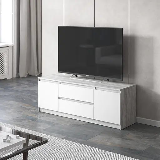 Тумба під телевізор Vays, для вітальні, сучасна, 2 висувних ящика та дві двері, без ручок R-28 - фото 8