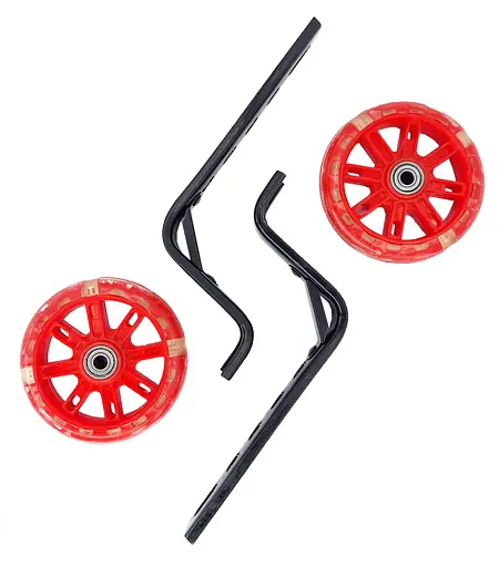 Опорні (тренувальні / додаткові) світлодіодні колеса для дитячого велосипеда 12'-20' червоний (G0000995) - фото 2