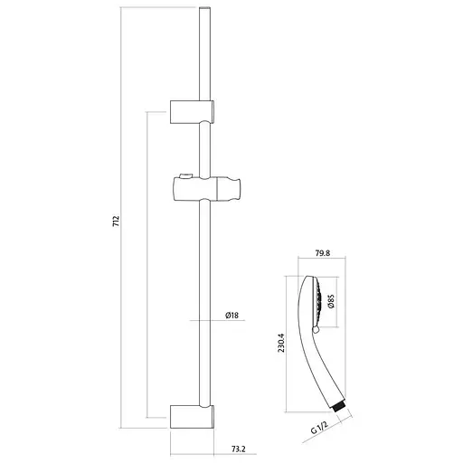 Душовий гарнітур Cersanit Vibe S951-021 - фото 2