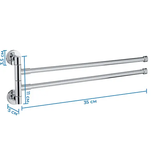 Полотенцедержатель с 2 поворотными планками ZERIX LR112 (LL1486) - фото 2