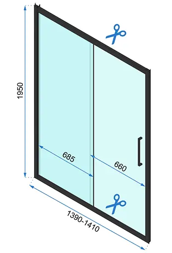 Душова кабіна Rea Rapid Slide 100x140 black REA-K6423 + REA-K6404, Чорний матовий, Універсальна, прозорий - фото 6