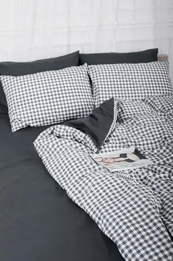 Комплект постільної білизни Moon&Star King Size 220x240 см наволочки 2х50х70 см Gray Square Ranforce Elite - фото 5