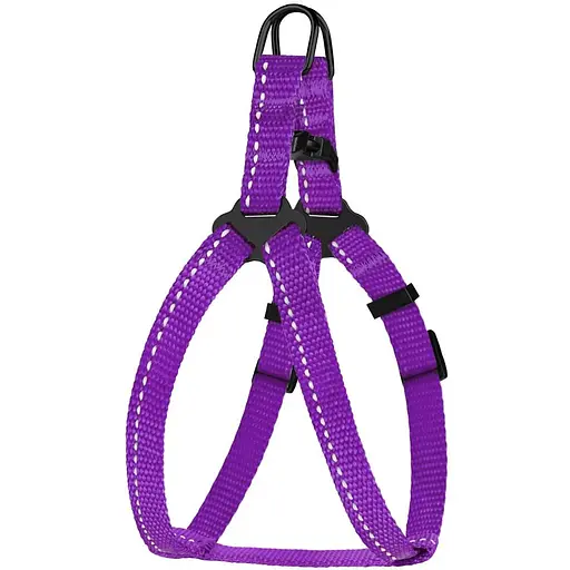 Шлея для собак Barksi Active світловідбивна (обхват грудей 24-30 см ширина 1 см) фіолетова - фото 1