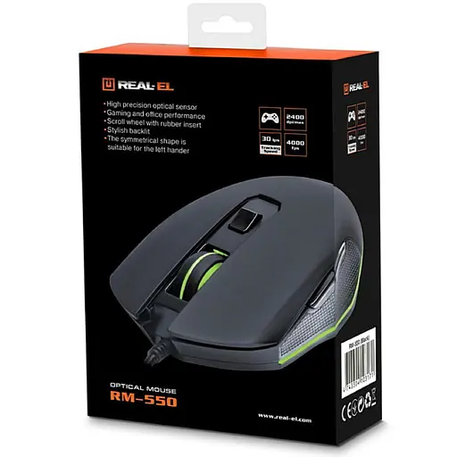 Мишка REAL-EL RM-550 Black - фото 9