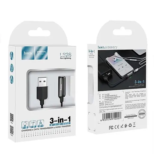 USB-перехідник Hoco LS28 Lightning 3 в 1 - фото 4
