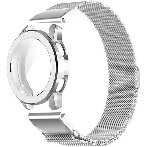 Комплект Tamister для годинника Xiaomi Watch S1 Active сріблястий (чохол + металевий ремінець 22 мм)