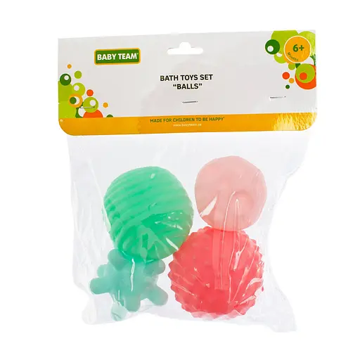 Дитячий набір іграшок для ванної "М'ячики" 9024 у наборі 4 штуки - фото 2