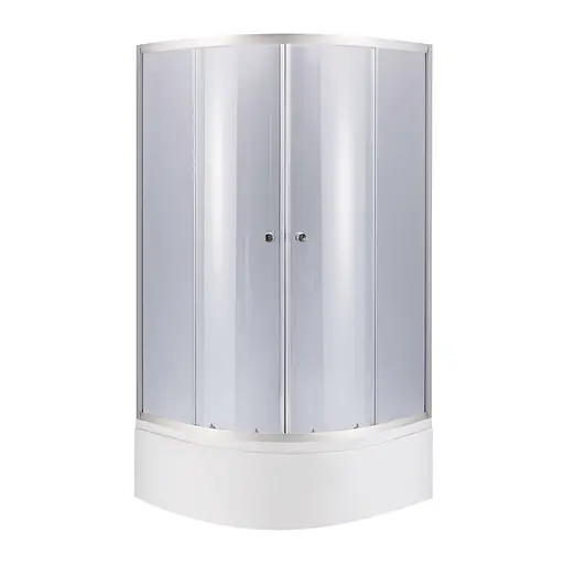 Душевая кабина Latwa SC90x90.SAT.HIGH.GR полукруглая, стекло тонированное 4 мм + Душевой поддон Kapielka ST90x90x41, с панелью Lidz, Универсальная, тонированная - фото 1