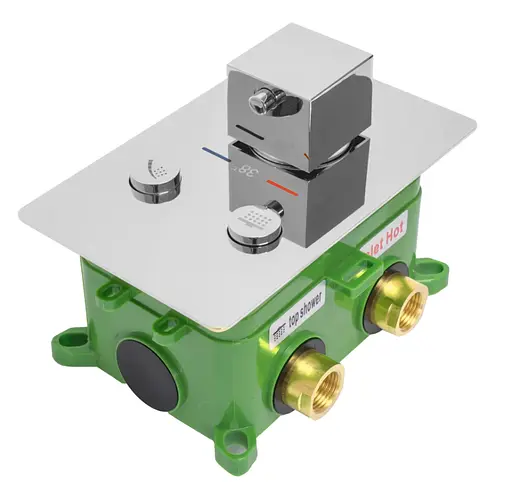 Душевая система скрытого монтажа Rea Davis с термостатом хром REA-P6356, Хром - фото 3