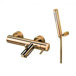 Змішувач для ванни Paffoni Light із регульованим душовим гарнітуром honey gold LIG023HG, Золотий - фото 1