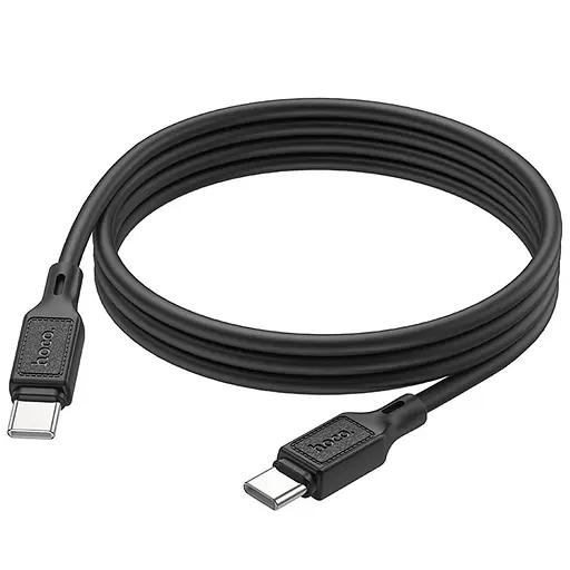 Дата кабель Hoco X90 Cool silicone Type-C to Type-C 60W (1m) Black - фото 4