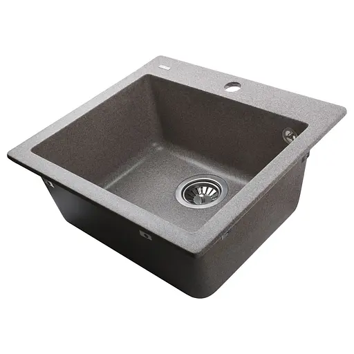 Гранитная мойка Globus Lux Aosta мокко 490x455мм, Серый - фото 4